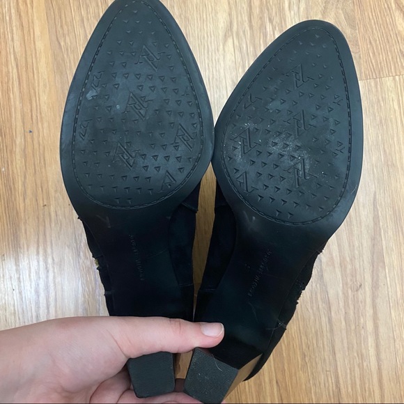 Adrienne Vittadini Black Zipper Heeled Boots - Picture 5 of 5